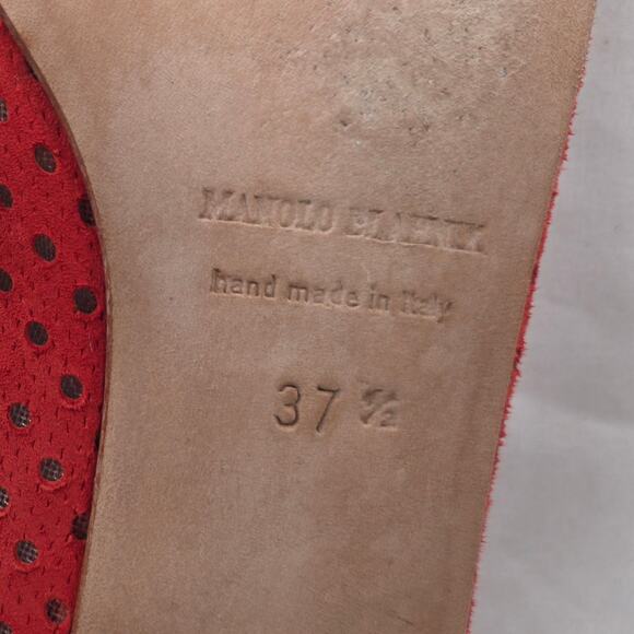 MANOLO BLAHNIK WOMEN’S SUEDE FLATS MESH ACCENTS • SIZE US 7 • MADE IN ITALY - Picture 10 of 10